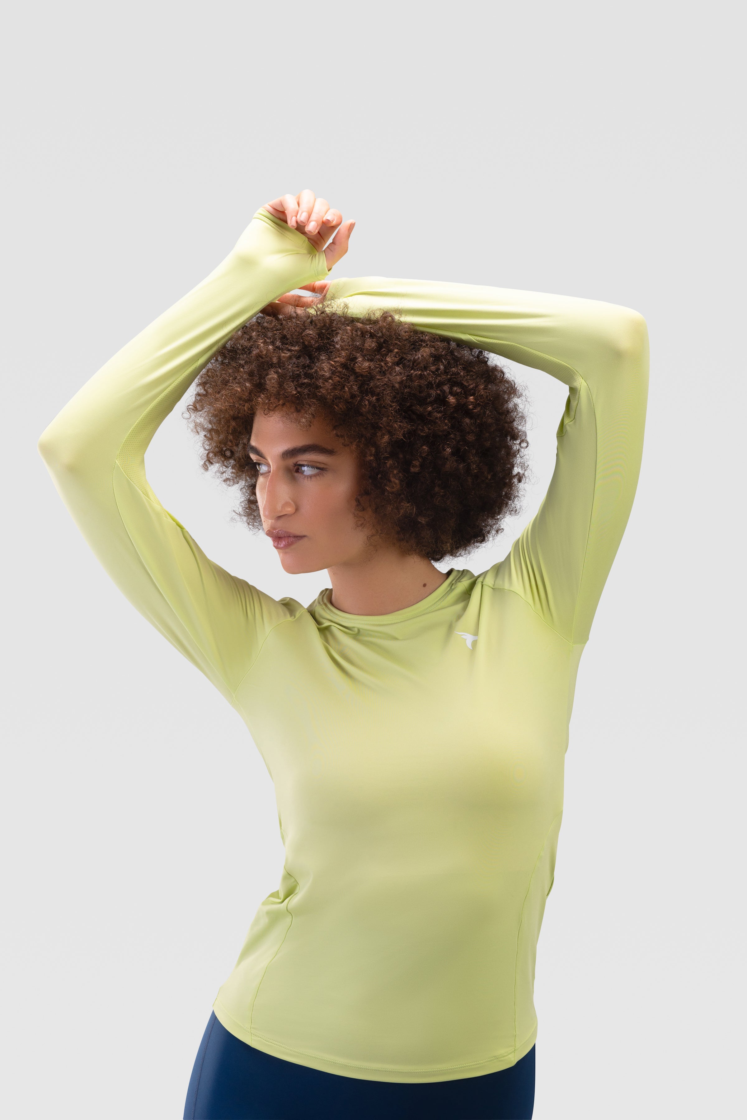 Ladies Long Sleeves T-Shirt Respire - Lime Cream
