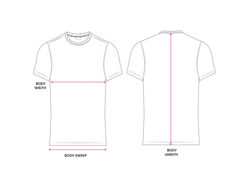 Mens Cotton T-Shirt Reset - Shady Lavender size chart