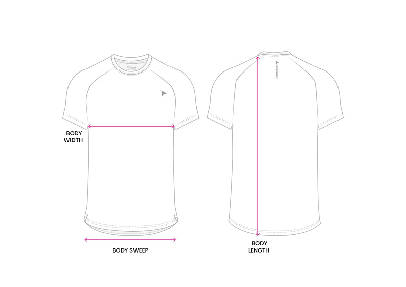 Mens Short Sleeves T-Shirt Respire - Violet Storm size chart
