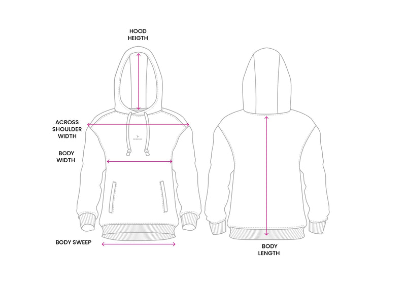 Mens Hoodie Pullover Reset - Matcha size chart