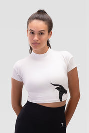 Ladies Crop Top - Rebound - كروب توب قطن  - أبيض - ريباوند