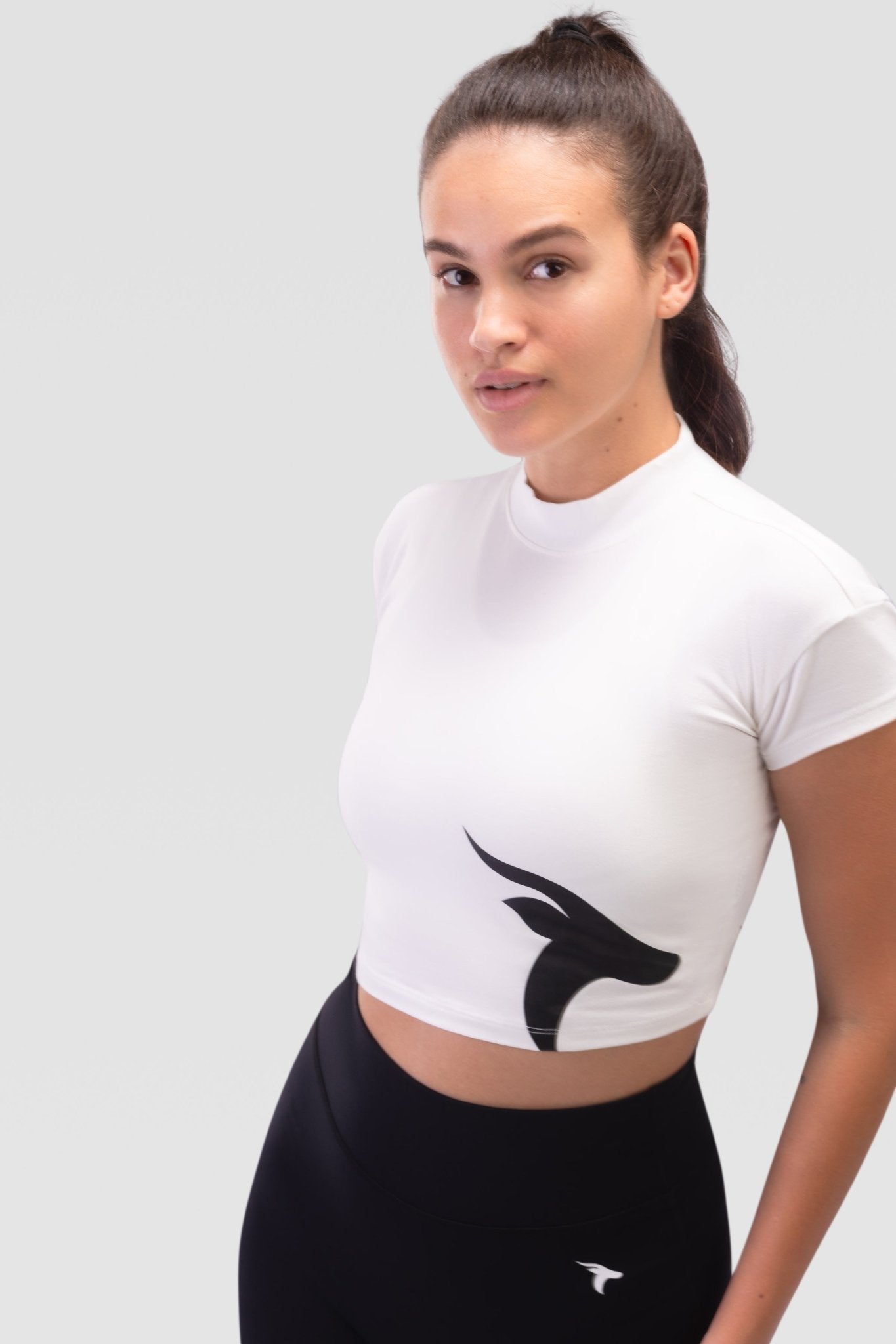 Ladies Crop Top - Rebound - كروب توب قطن  - أبيض - ريباوند