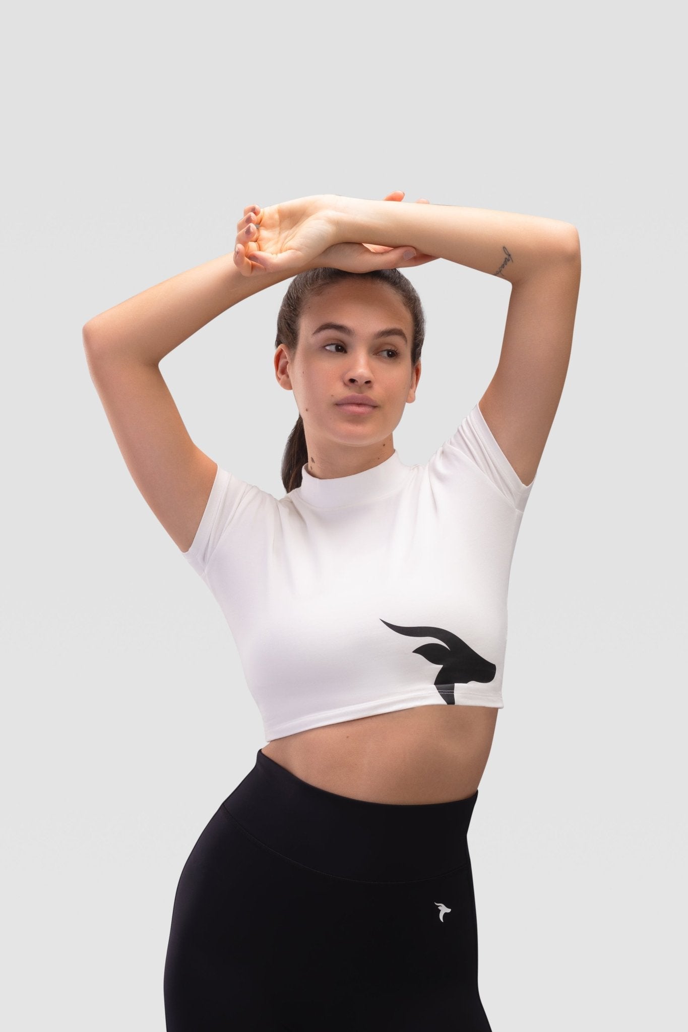 Ladies Crop Top - Rebound - كروب توب قطن  - أبيض - ريباوند