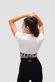 Ladies Crop Top - Rebound - كروب توب قطن  - أبيض - ريباوند