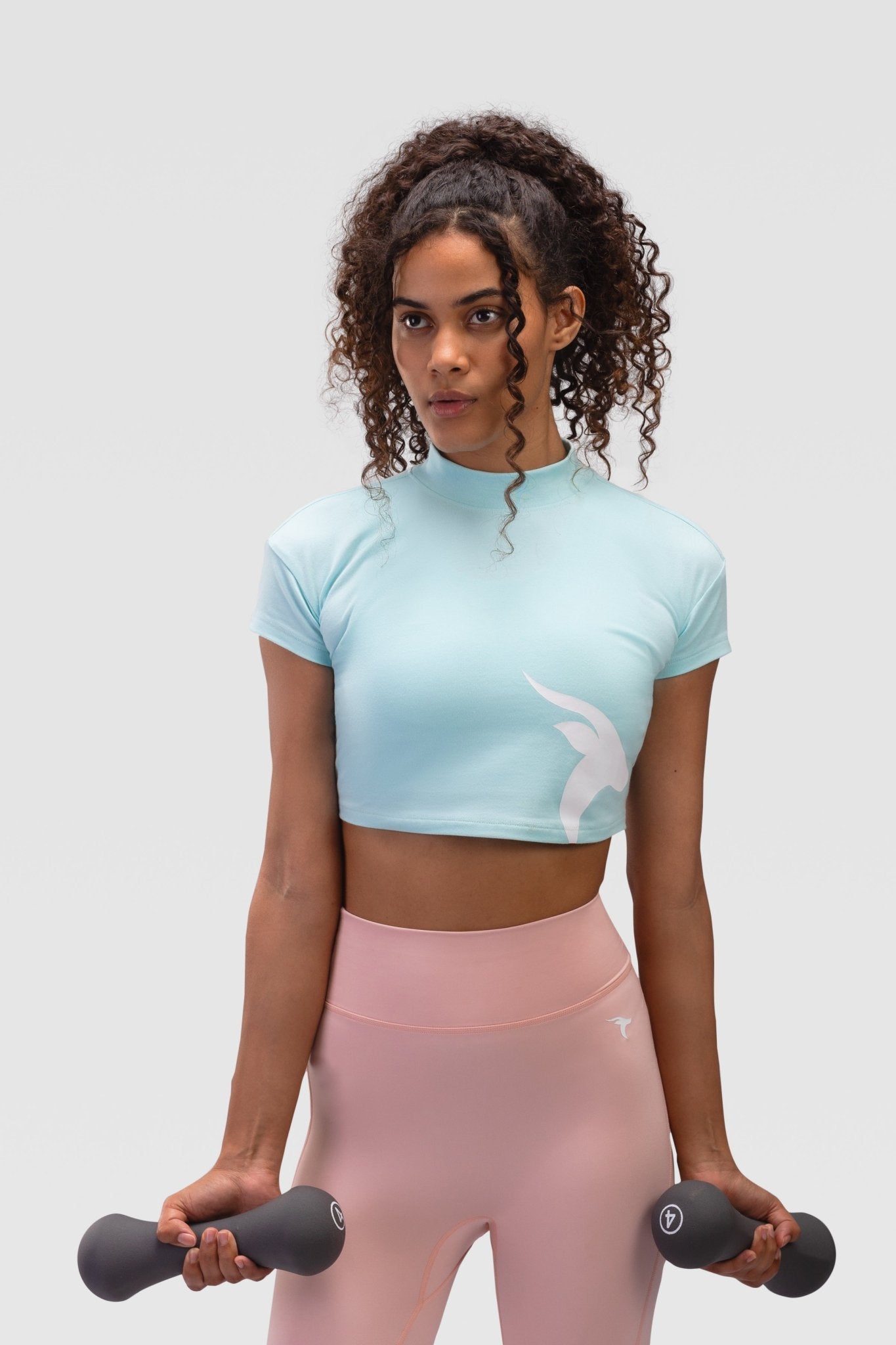 Ladies Crop Top - Rebound - كروب توب قطن  - أزرق سيلڤر - ريباوند