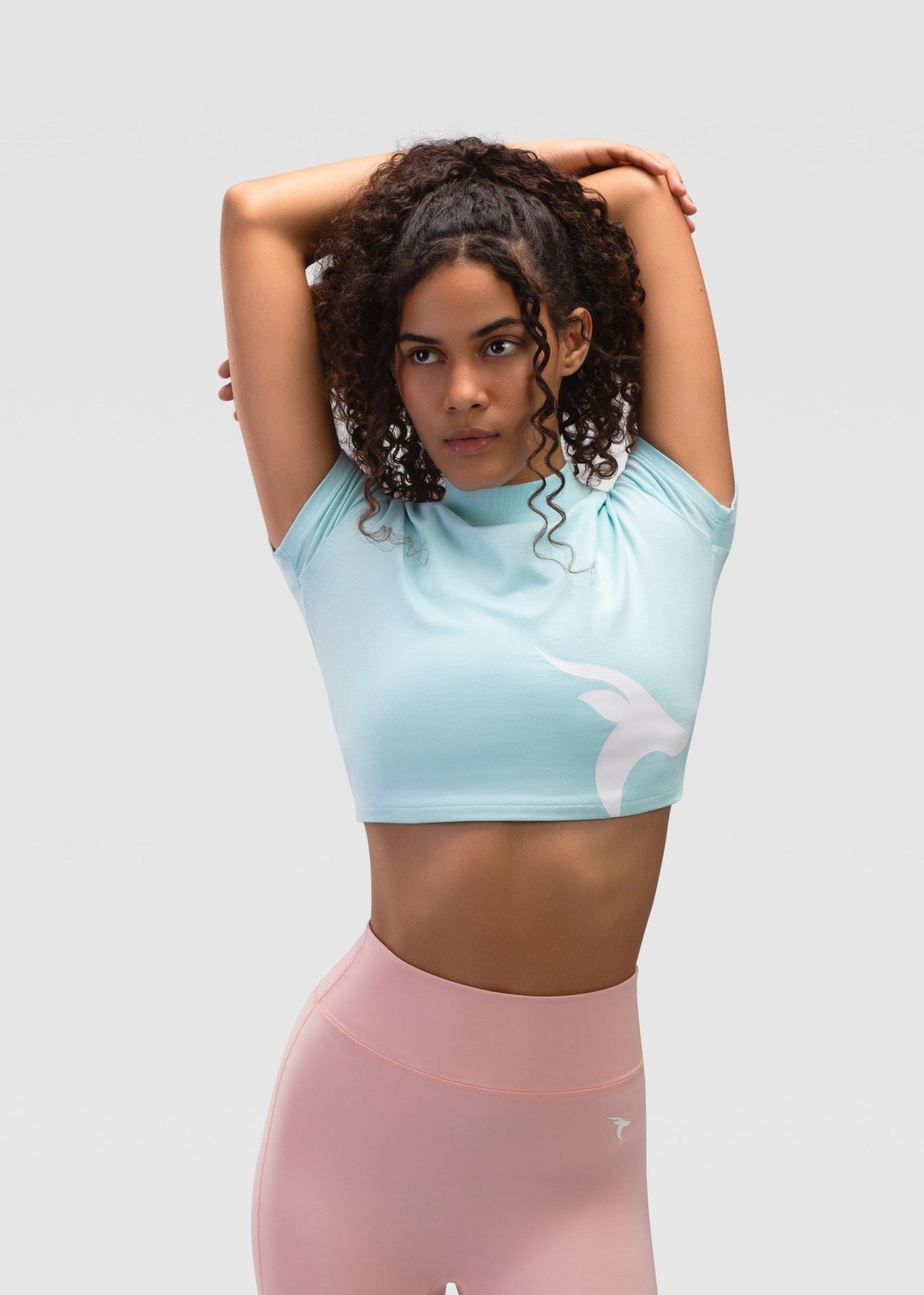 Ladies Crop Top - Rebound - كروب توب قطن  - أزرق سيلڤر - ريباوند