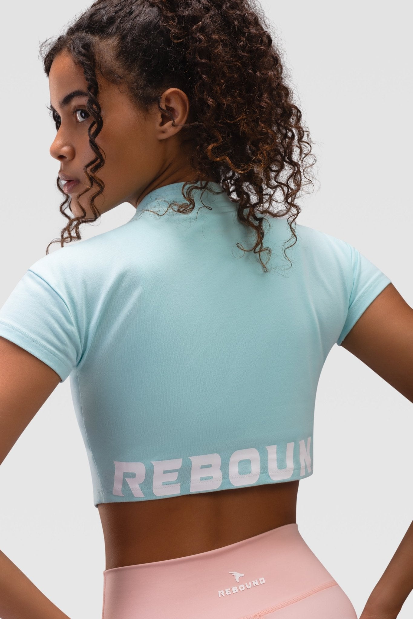 Ladies Crop Top - Rebound - كروب توب قطن  - أزرق سيلڤر - ريباوند