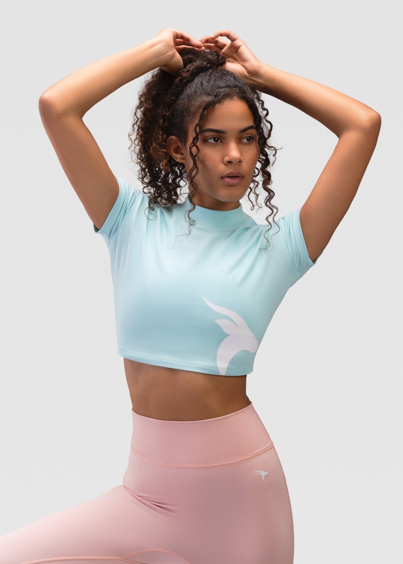 Ladies Crop Top - Rebound - كروب توب قطن  - أزرق سيلڤر - ريباوند