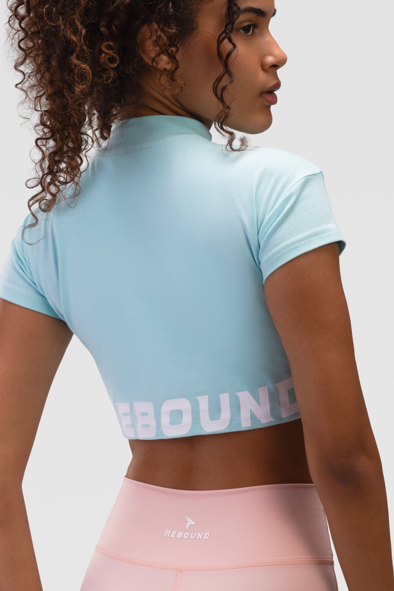 Ladies Crop Top - Rebound - كروب توب قطن  - أزرق سيلڤر - ريباوند