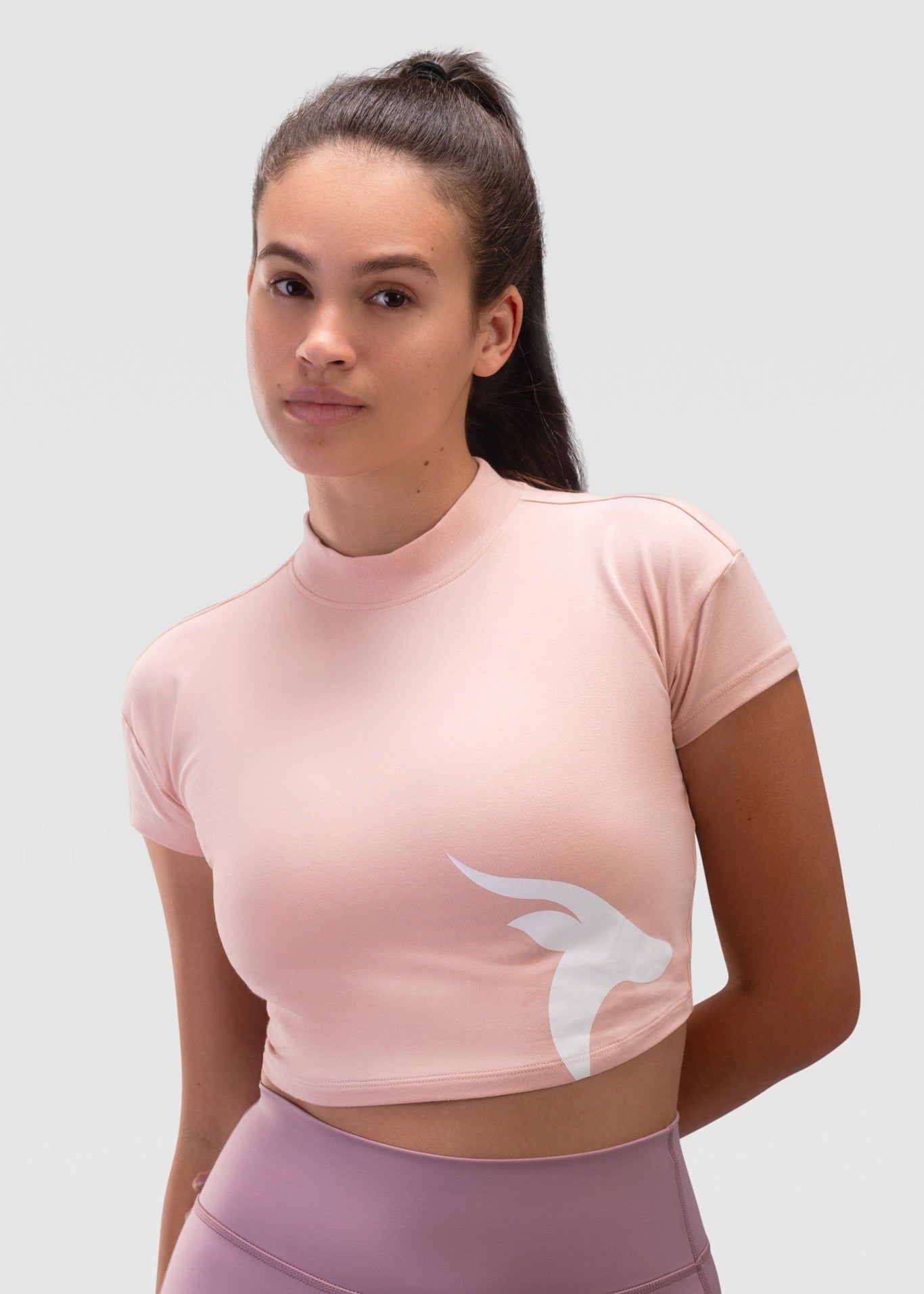 Ladies Crop Top - Rebound - كروب توب قطن  - سيلڤر بينك - ريباوند