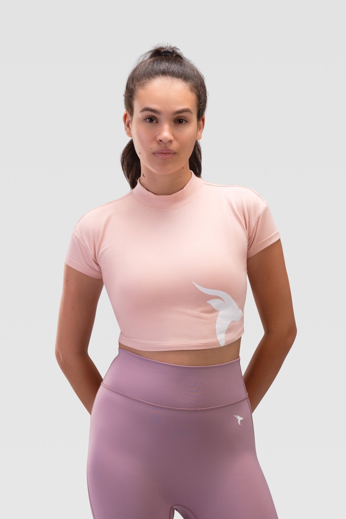 Ladies Crop Top - Rebound - كروب توب قطن  - سيلڤر بينك - ريباوند