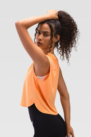 Ladies Crop Top Tank - Rebound - توب تانك نسائي قصير  - برتقالي جزري - ريباوند