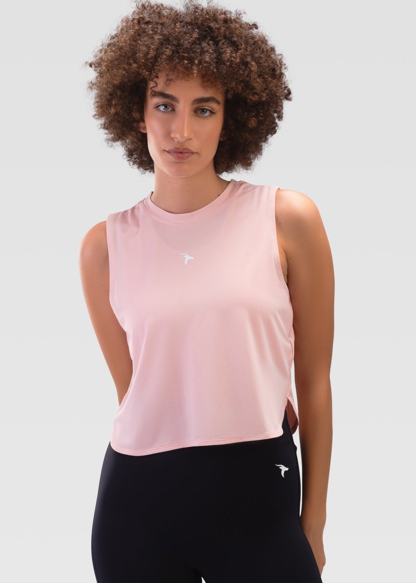 Ladies Crop Top Tank - Rebound - توب تانك نسائي قصير  - سيلفر بينك - ريباوند