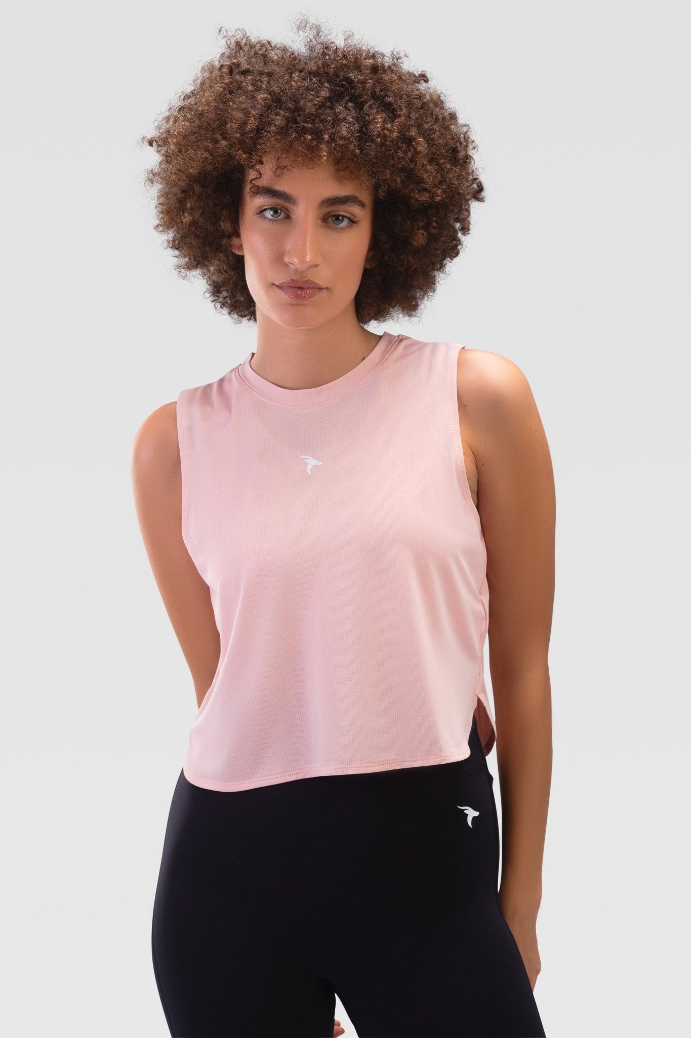 Ladies Crop Top Tank - Rebound - توب تانك نسائي قصير  - سيلفر بينك - ريباوند