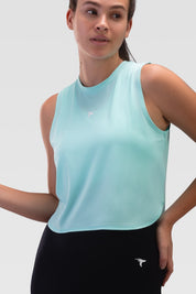 Ladies Crop Top Tank - Rebound - توب تانك نسائي قصير  - تركواز - ريباوند