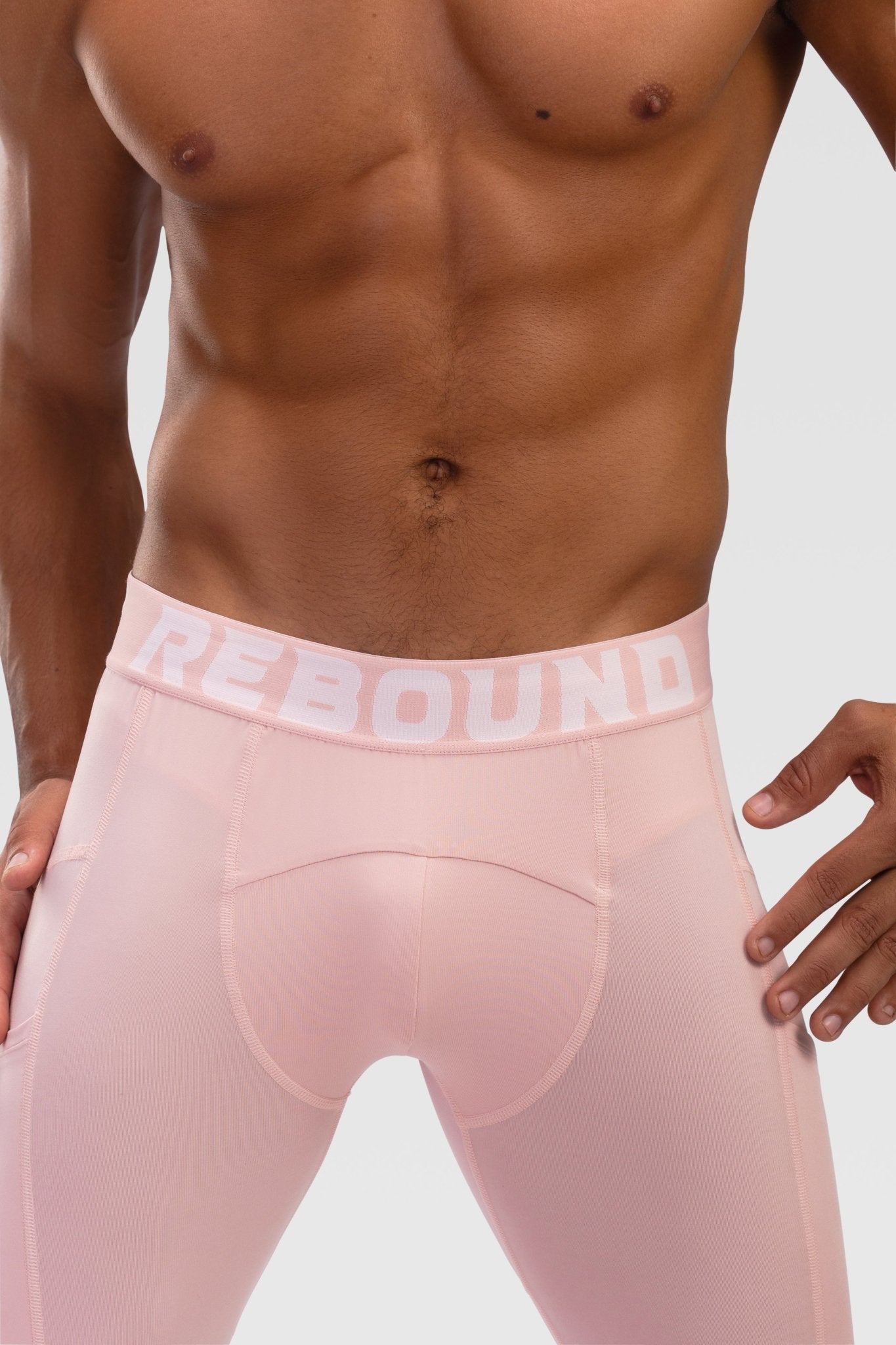 Mens 3/4 Tights - Rebound - مشد رياضي 3/4 رجالي  - سيلڤر بينك - ريباوند