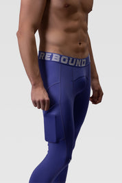 Mens 3/4 Tights - Rebound مشد  رياضي رجالي 3\4 - بنفسجي - ريباوند