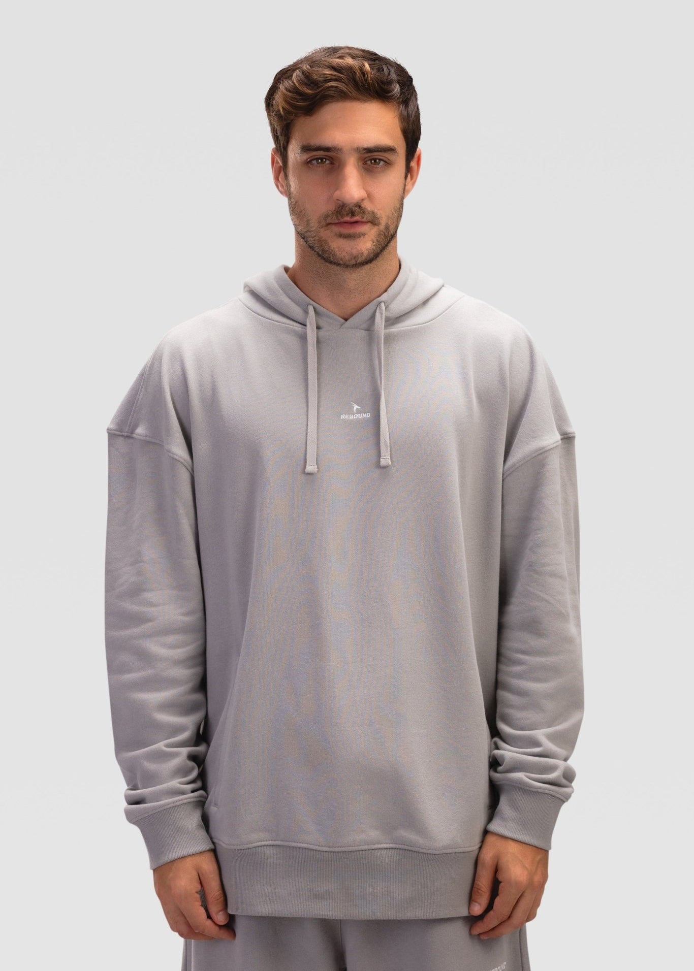 Mens Hoodie Pullover - Rebound - هودي بلوفر رجالي  - سيلفر - ريباوند