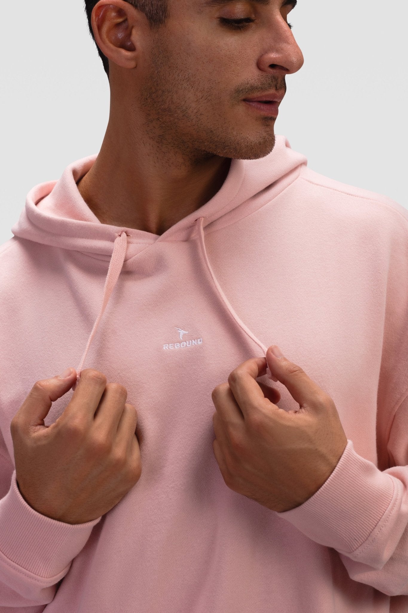 Mens Hoodie Pullover - Rebound - هودي بلوفر رجالي  - سيلفر بينك - ريباوند