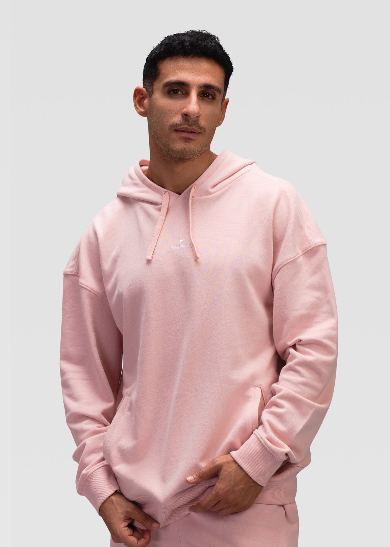 Mens Hoodie Pullover - Rebound - هودي بلوفر رجالي  - سيلفر بينك - ريباوند