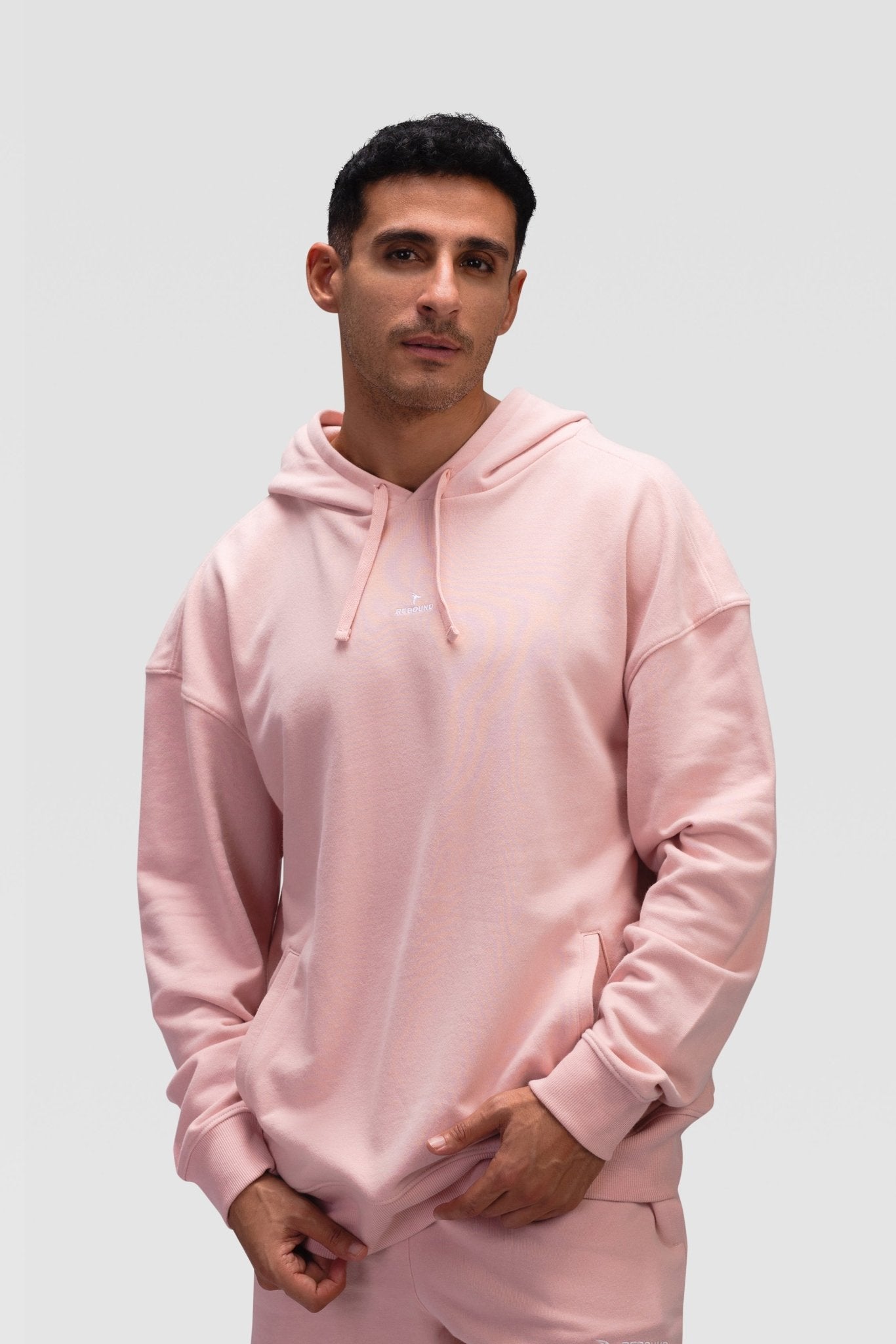 Mens Hoodie Pullover - Rebound - هودي بلوفر رجالي  - سيلفر بينك - ريباوند