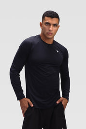 Mens Long Sleeves T-shirt - Rebound - تيشيرت رجالي رياضي كم طويل  - اسود - ريباوند