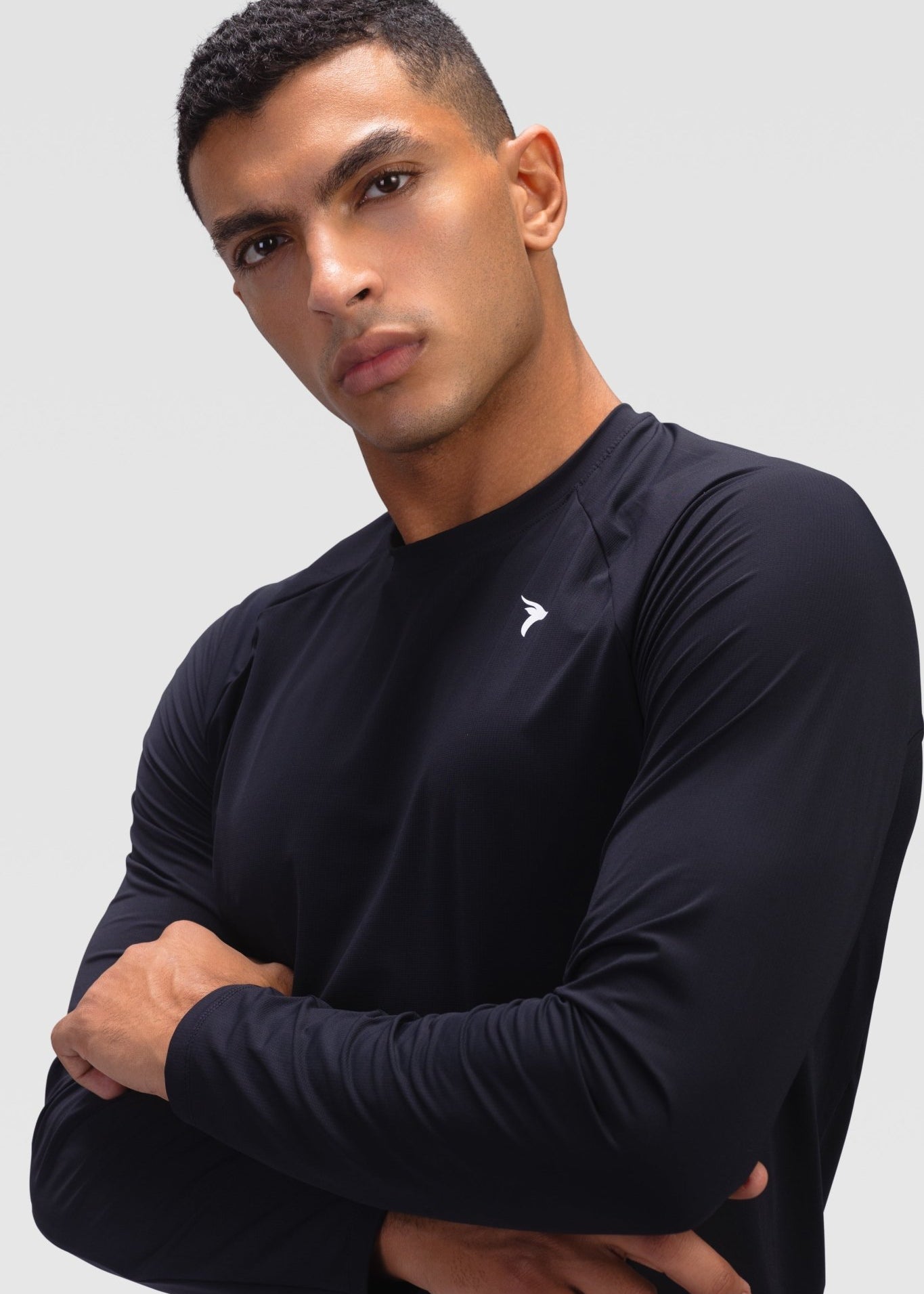 Mens Long Sleeves T-shirt - Rebound - تيشيرت رجالي رياضي كم طويل  - اسود - ريباوند