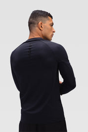 Mens Long Sleeves T-shirt - Rebound - تيشيرت رجالي رياضي كم طويل  - اسود - ريباوند