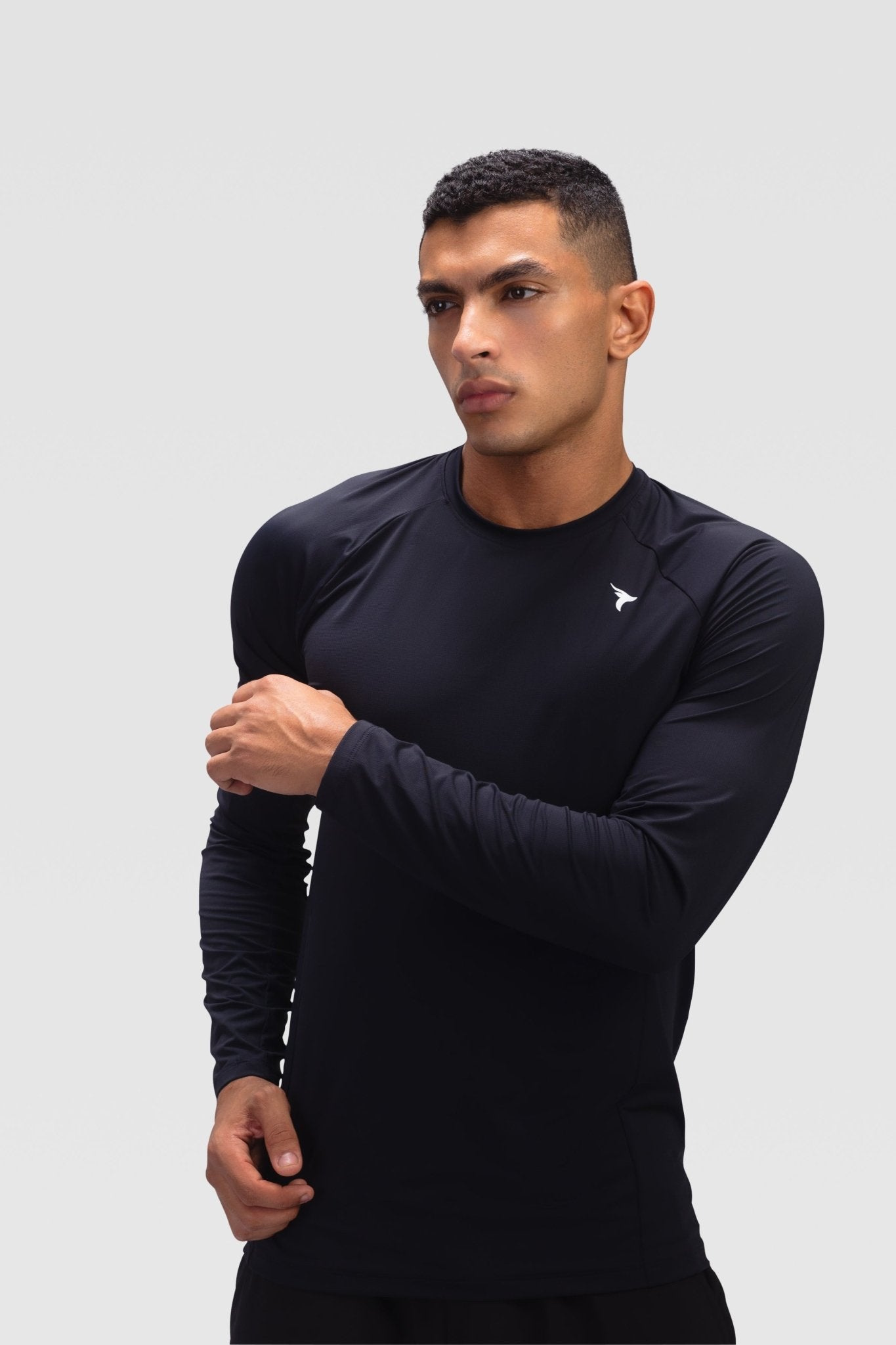 Mens Long Sleeves T-shirt - Rebound - تيشيرت رجالي رياضي كم طويل  - اسود - ريباوند