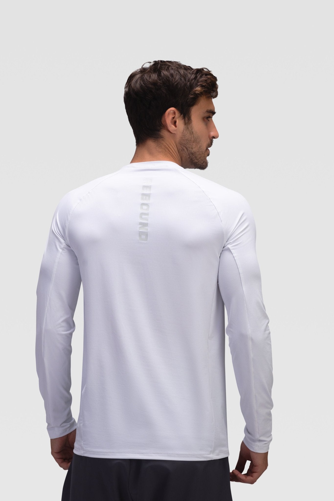 Mens Long Sleeves T-shirt - Rebound - تيشيرت رجالي رياضي كم طويل  - ابيض - ريباوند