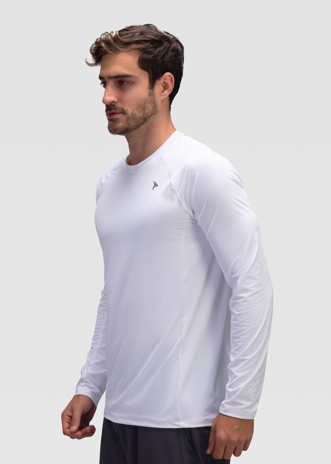 Mens Long Sleeves T-shirt - Rebound - تيشيرت رجالي رياضي كم طويل  - ابيض - ريباوند