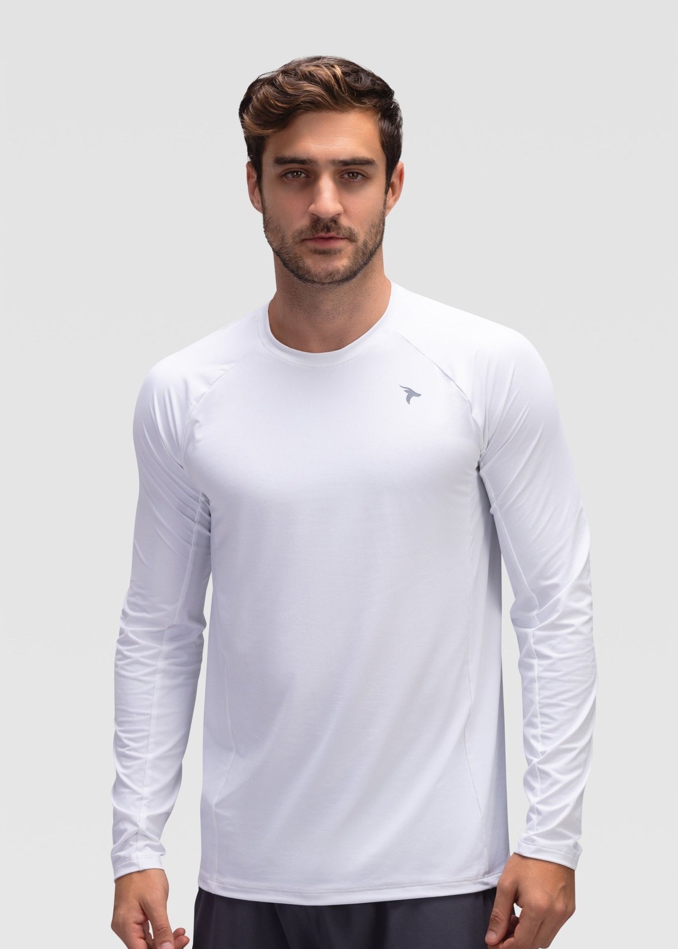 Mens Long Sleeves T-shirt - Rebound - تيشيرت رجالي رياضي كم طويل  - ابيض - ريباوند