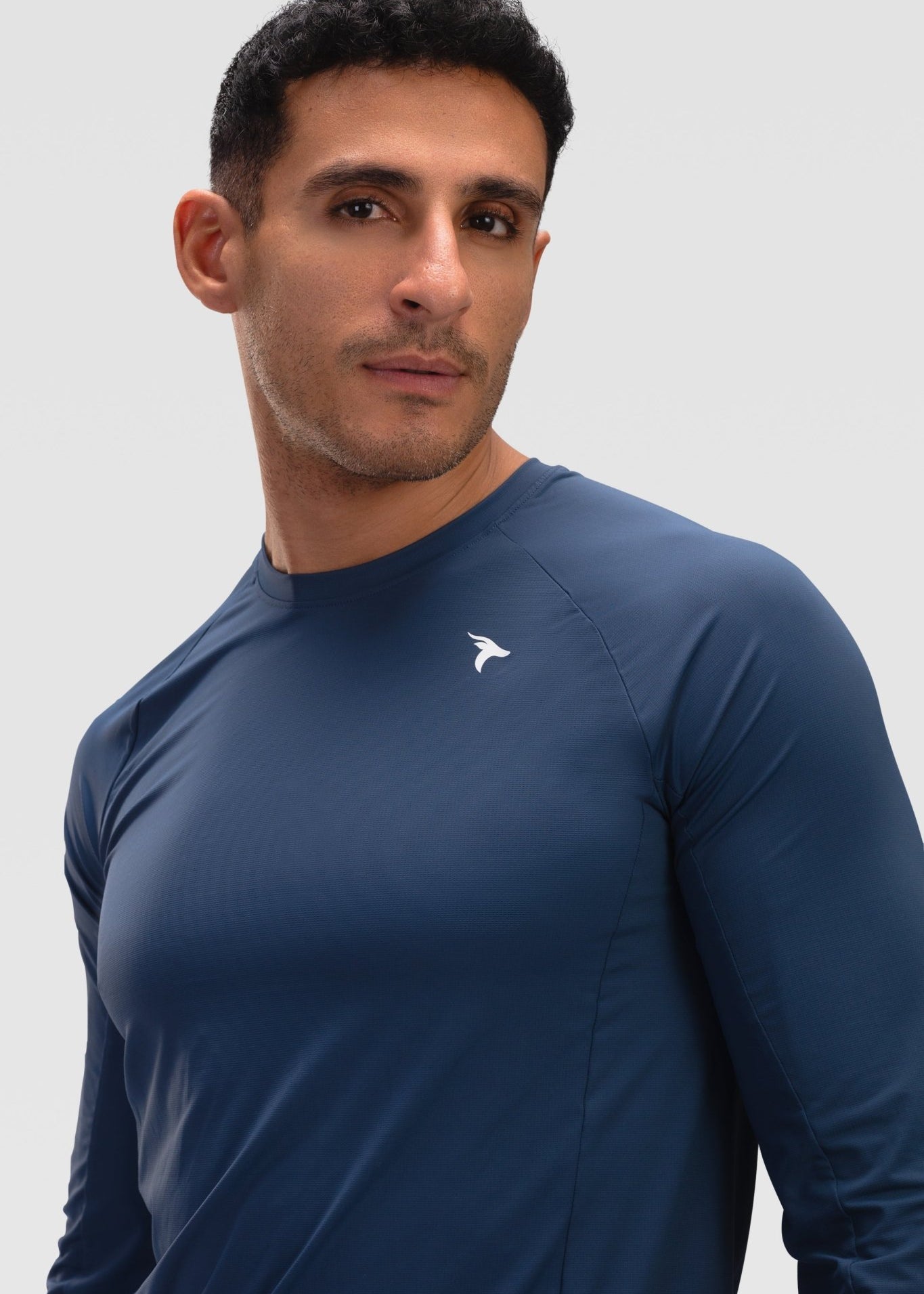 Mens Long Sleeves T-shirt - Rebound - تيشيرت رجالي رياضي كم طويل  - ازرق محيطي - ريباوند