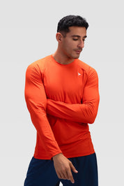 Mens Long Sleeves T-shirt - Rebound - تيشيرت رجالي رياضي كم طويل  - احمر بابريكا - ريباوند