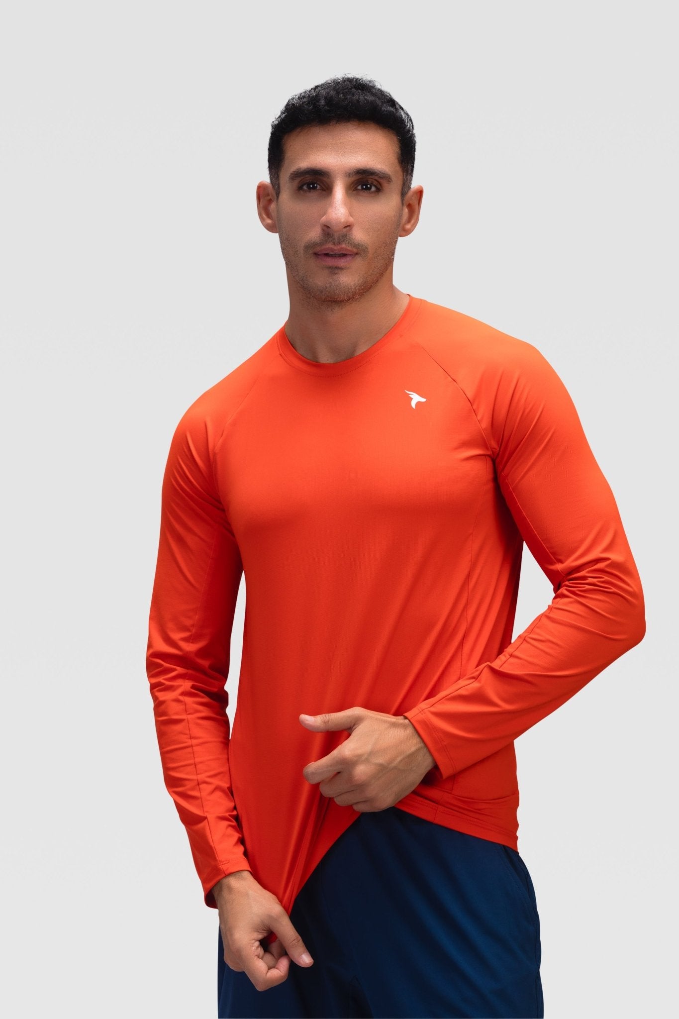 Mens Long Sleeves T-shirt - Rebound - تيشيرت رجالي رياضي كم طويل  - احمر بابريكا - ريباوند