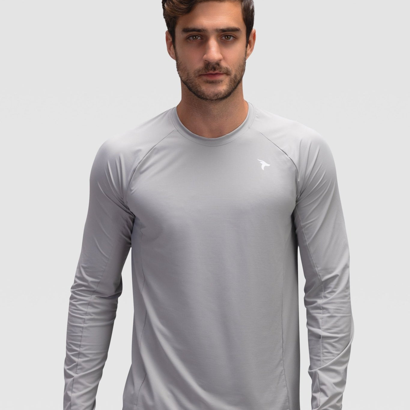 Mens Long Sleeves T-shirt - Rebound - تيشيرت رجالي رياضي كم طويل  - سيلفر - ريباوند