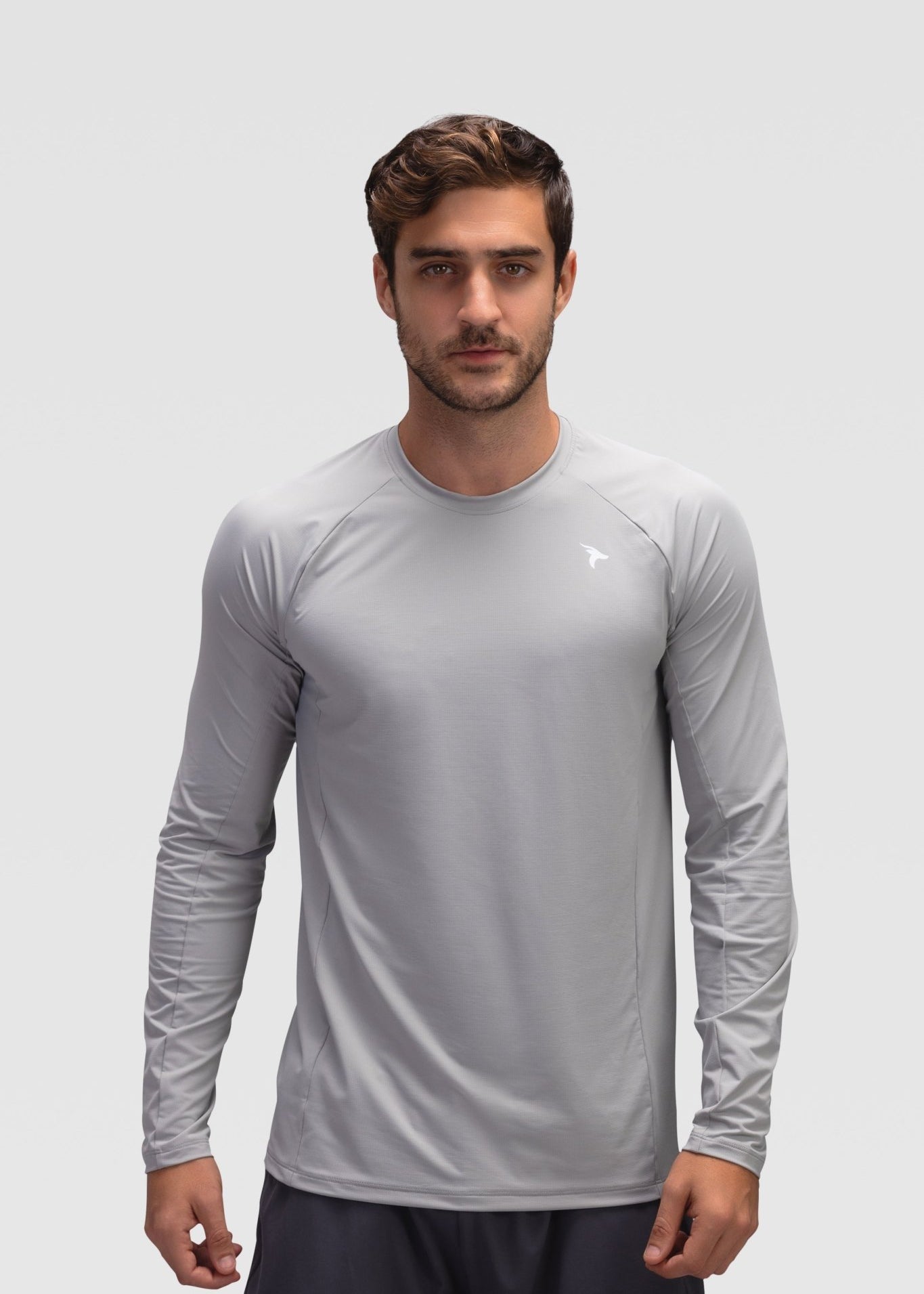 Mens Long Sleeves T-shirt - Rebound - تيشيرت رجالي رياضي كم طويل  - سيلفر - ريباوند