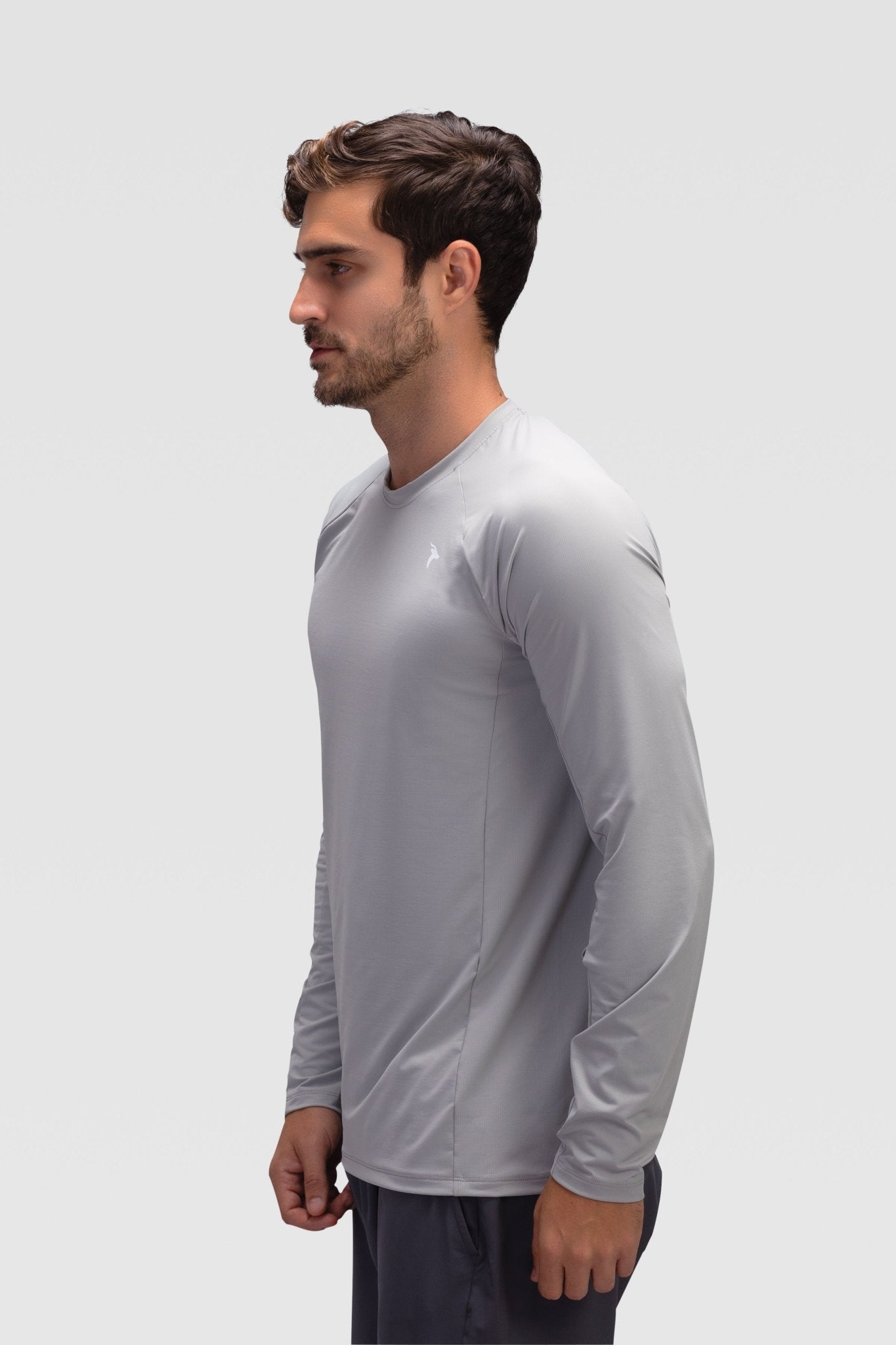 Mens Long Sleeves T-shirt - Rebound - تيشيرت رجالي رياضي كم طويل  - سيلفر - ريباوند