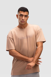 Mens Oversized Cotton T-Shirt - Rebound - تيشيرت رجالي قطني اوفرسايز  - بني جوزي - ريباوند