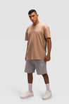 Mens Oversized Cotton T-Shirt Reset - Rosy Walnut - ReboundRebound