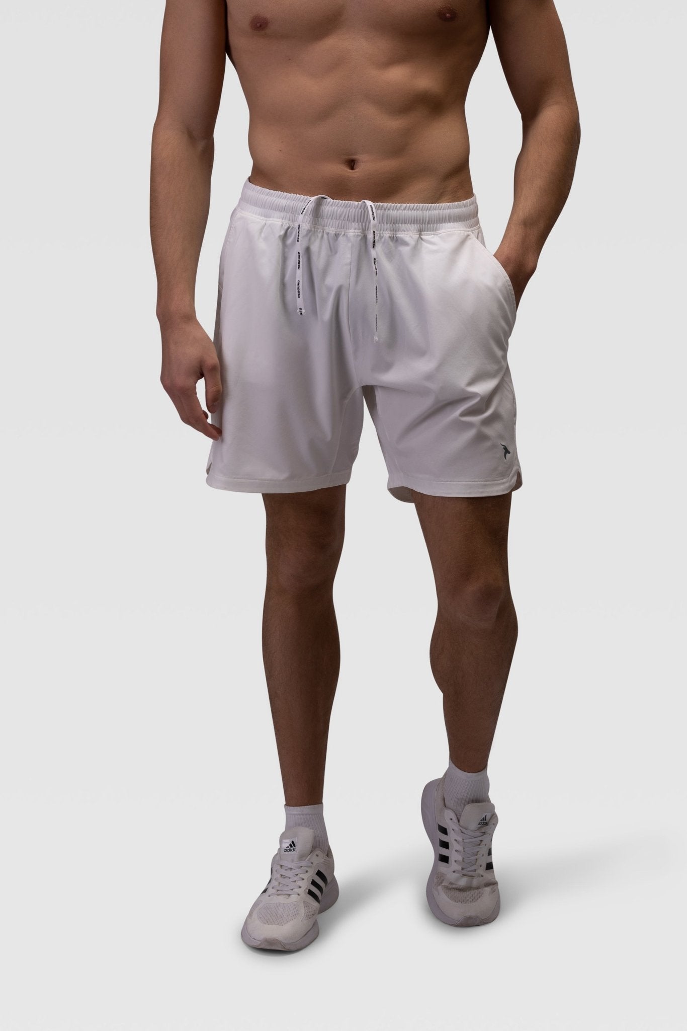 Mens Running Shorts - Rebound - شورت رياضي رجالي  - ابيض - ريباوند