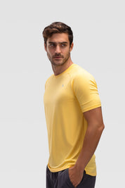 Mens Short Sleeves T-Shirt - Rebound - تيشيرت رجالي رياضي كم قصير  - اصفر بنانا كريم - ريباوند