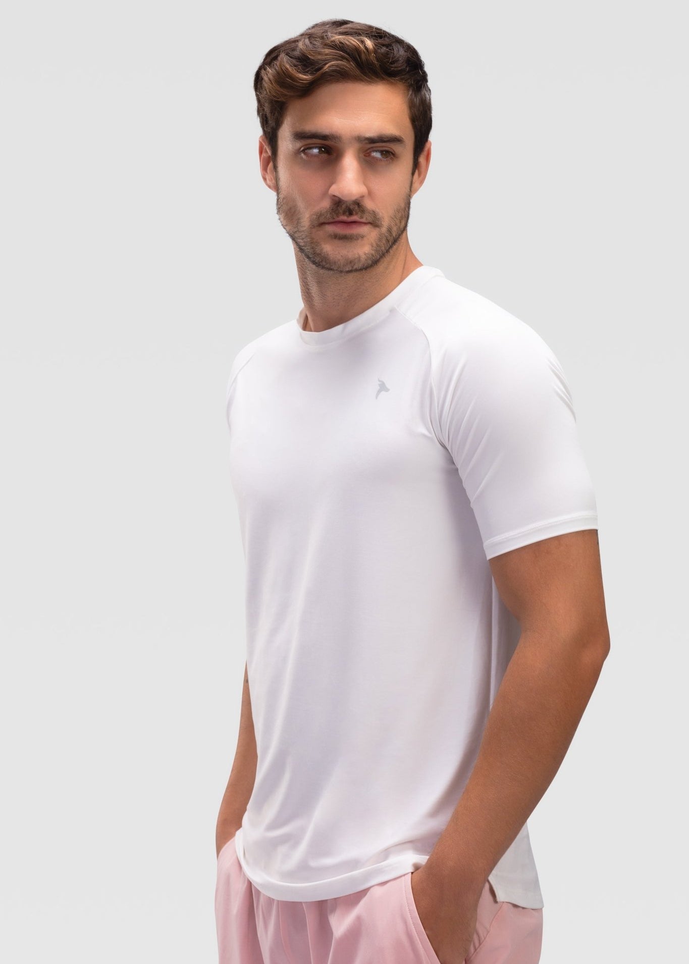 Mens Short Sleeves T-Shirt - Rebound - تيشيرت رجالي رياضي كم قصير  - ابيض - ريباوند