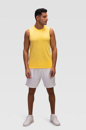 Mens Tank Top - Rebound - تيشيرت كت رياضي رجالي  - اصفر بنانا كريم - ريباوند