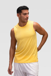 Mens Tank Top - Rebound - تيشيرت كت رياضي رجالي  - اصفر بنانا كريم - ريباوند