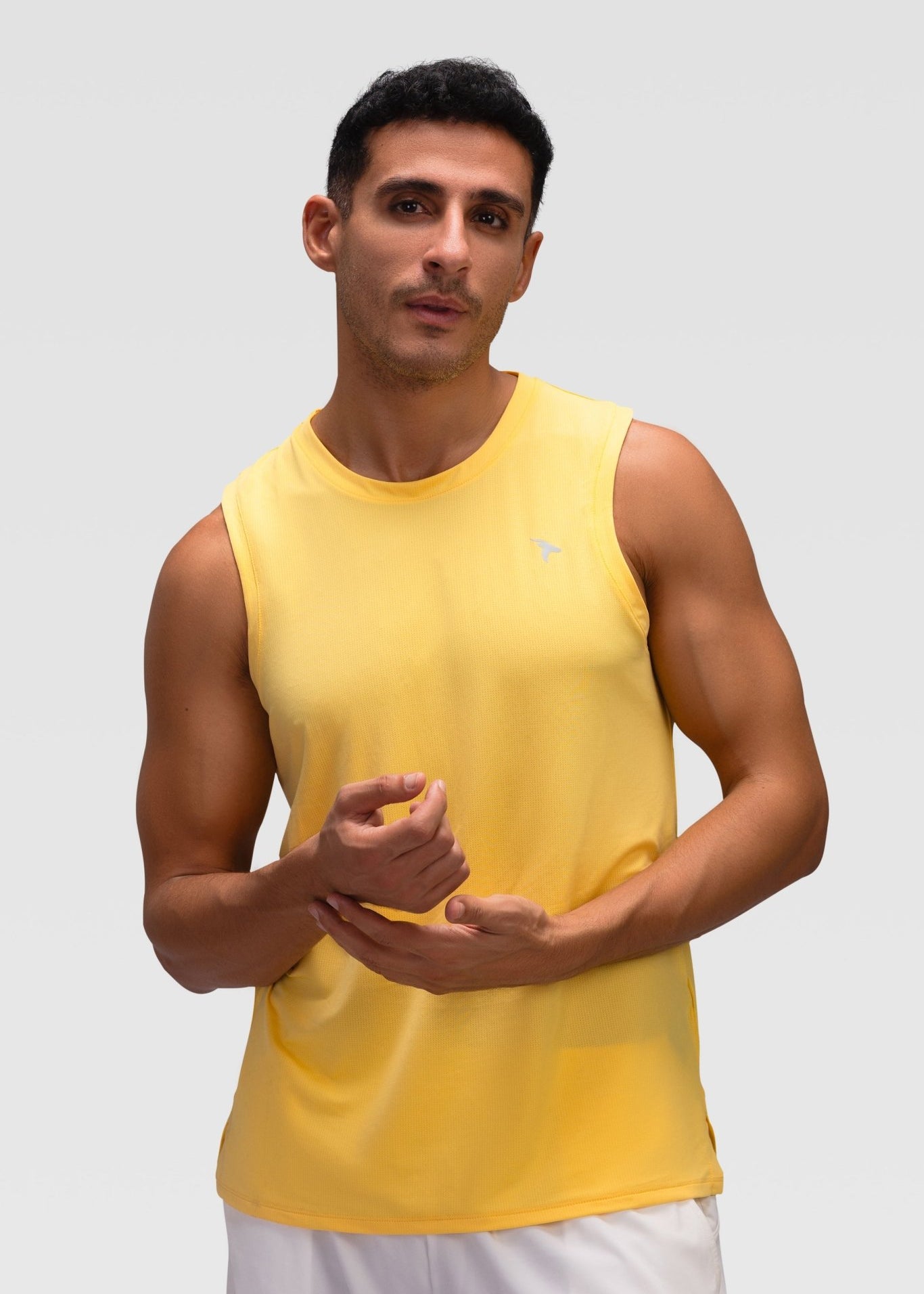 Mens Tank Top - Rebound - تيشيرت كت رياضي رجالي  - اصفر بنانا كريم - ريباوند