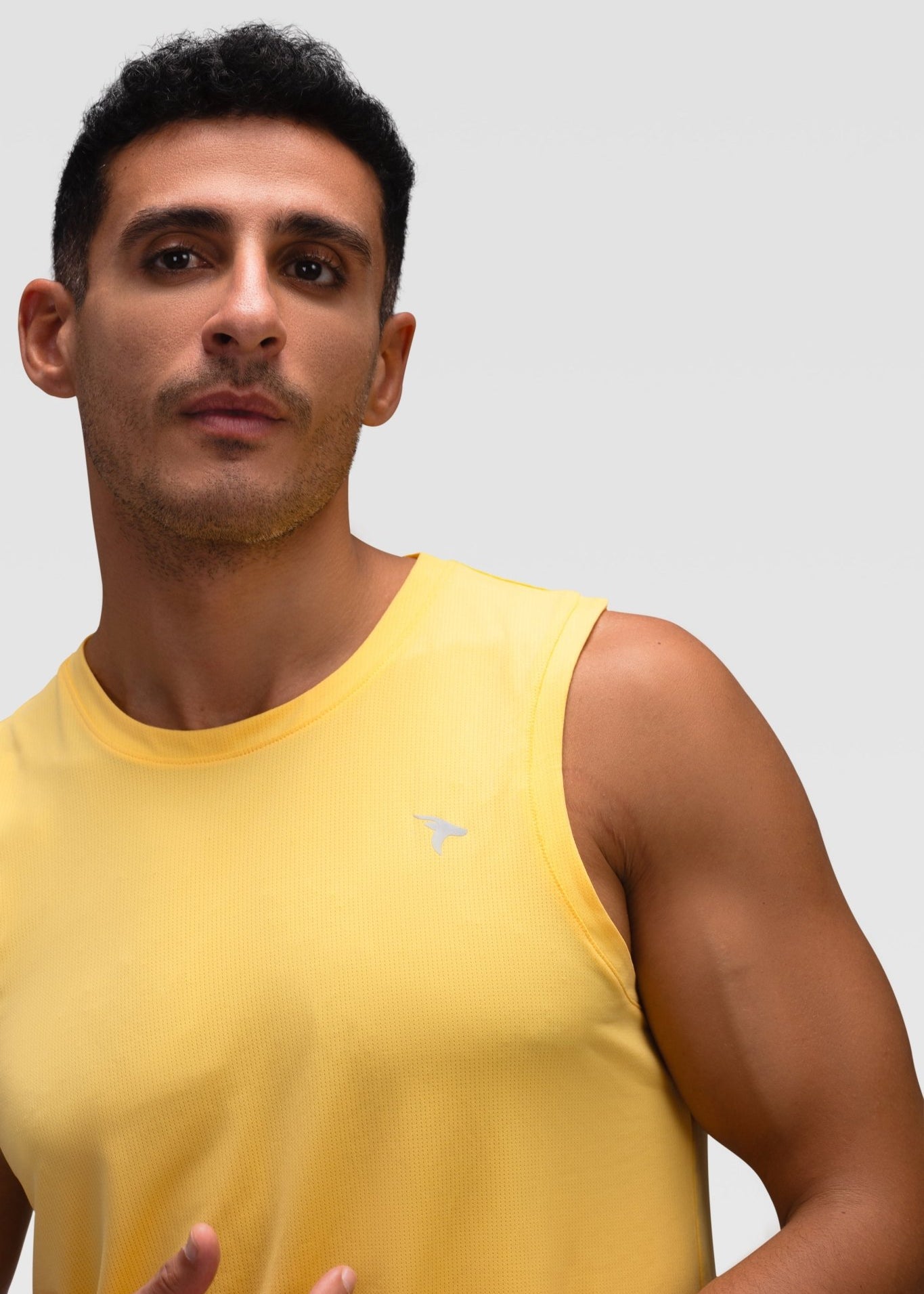 Mens Tank Top - Rebound - تيشيرت كت رياضي رجالي  - اصفر بنانا كريم - ريباوند