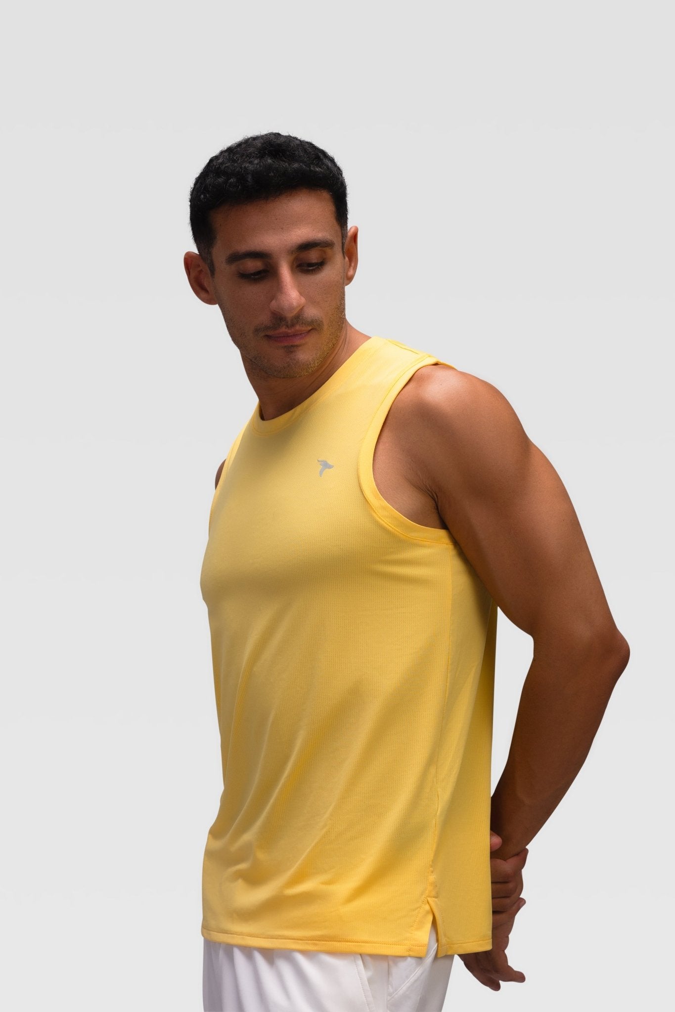 Mens Tank Top - Rebound - تيشيرت كت رياضي رجالي  - اصفر بنانا كريم - ريباوند