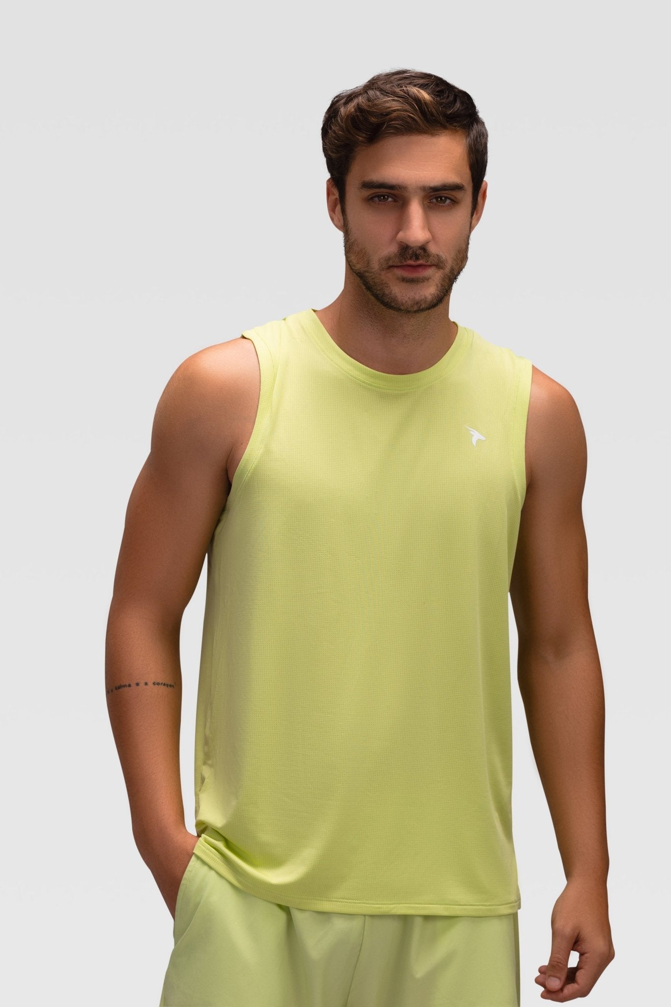 Mens Tank Top - Rebound - تيشيرت كت رياضي رجالي  - اخضر ليموني - ريباوند