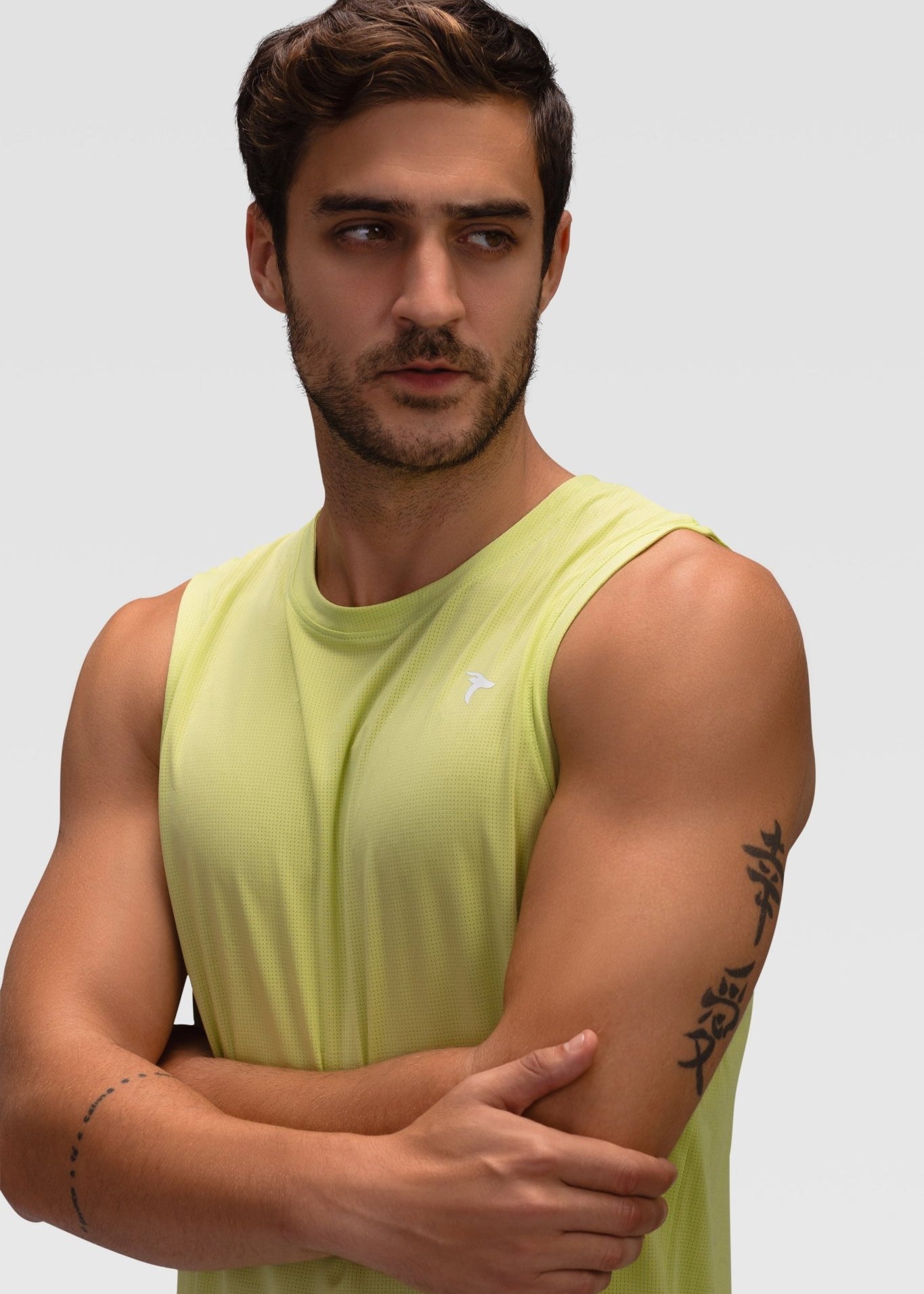 Mens Tank Top - Rebound - تيشيرت كت رياضي رجالي  - اخضر ليموني - ريباوند